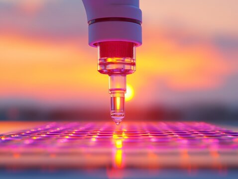 Neon Precision Lab Setup Advanced Data Collection with Safety Instruments on Steel - Innovative Scientific Research for Medical Advancements and Digital Analytics