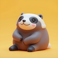 Cute panda 3d illustration