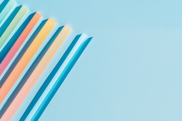 Abstract nature photo showcasing a defocused backdrop with sunshine flare and white glare from sunlight set against a blue background with a minimal aesthetic