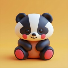Cute panda 3d illustration