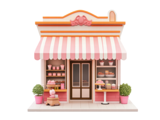 Isolated Pink Bakery Store
