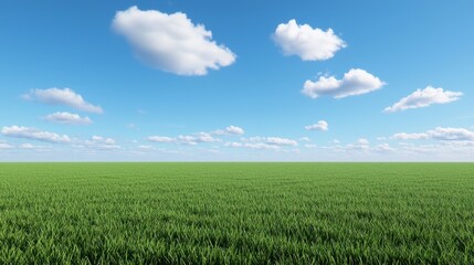 Obraz premium Green Field under Blue Sky