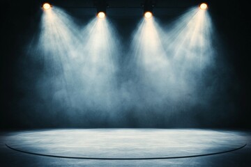 Defocused lighting for entertainment concerts on stage creates a blurred disco party and live concert atmosphere