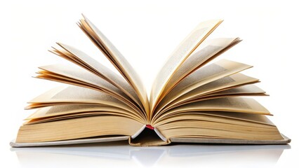 Fototapeta premium Open Book on White Background