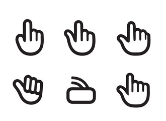 Fototapeta premium Click Cursor. Computer mouse click cursor. Pointer click. Hand pointer symbol. Clicking finger. Pixel cursor or computer mouse pointer. Vector illustration white bagraound