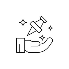 Mini Push Pin Outline Icons, Compact Design for Mobile Apps & UI/UX