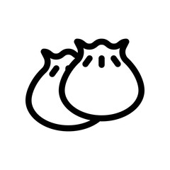 Black and White Line Art of Traditional Dumplings
