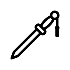 Simplistic Black Icon of a Traditional Chinese Sword with a Modern Design