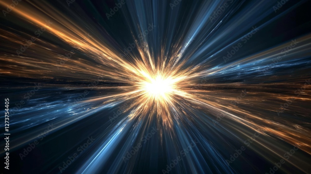 Poster realistic sun rays and a colorful sun ray glow merged with an abstract shine and starburst light eff