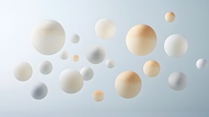 Delicate ivory and champagne gold powder bursting and floating gently evoking a sense of elegance and refined sophistication on a minimalist white background