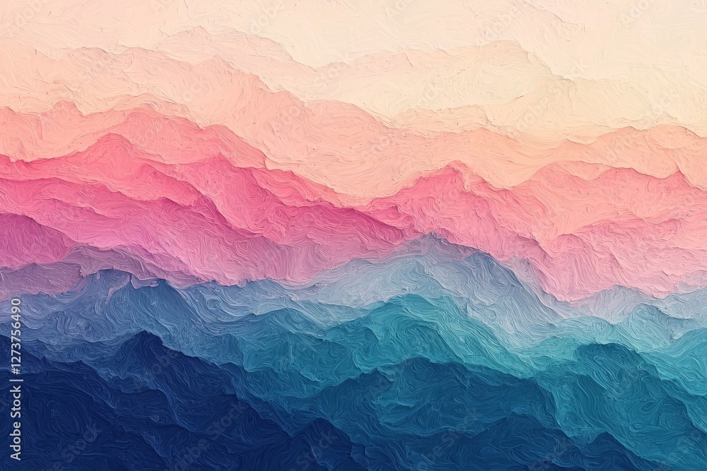 Poster vibrant and dynamic visual effects are produced by multicolored wavy lines moving in harmony across 
