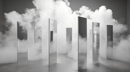 Contemporary Illusions Mirrors and Smoke in Urban Interiors - Elegance for National Smoke and Mirrors Day and Spring Equinox in Modern Architecture