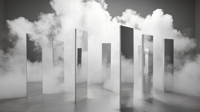 Contemporary Illusions Mirrors and Smoke in Urban Interiors - Elegance for National Smoke and Mirrors Day and Spring Equinox in Modern Architecture