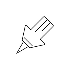 Arrow Push Pin Outline vector icon to represent your percentage and design needs.