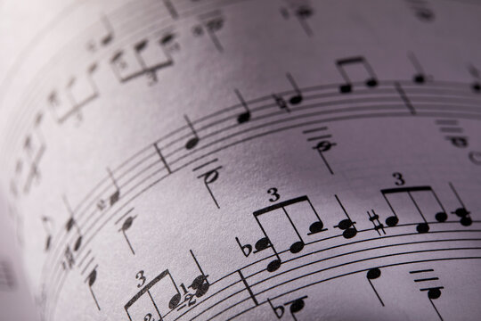 Close-up of sheet music  - Powered by Adobe