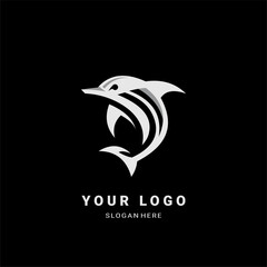  Sleek Dolphin Logo – Modern Abstract Marine Symbol
