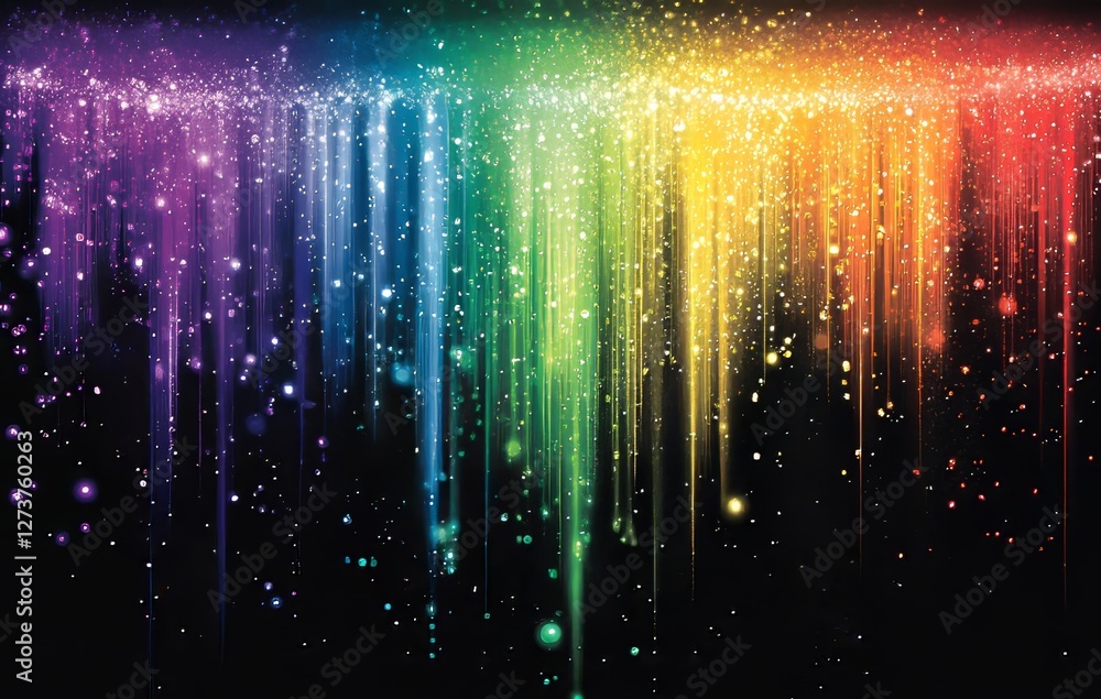 Aufkleber abstract lines of colored light that represent the refraction and the spectrum of natural light and 