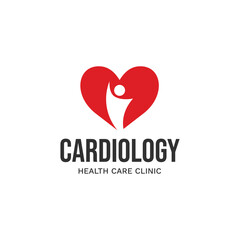 Cardiology medical care logo design.