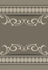 Decorative background with ornamental floral border for design.