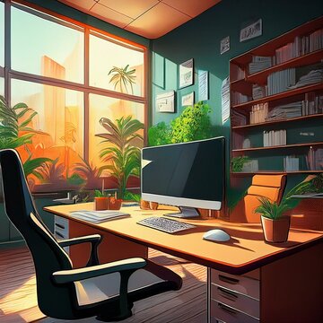 Desk setup  Generated image