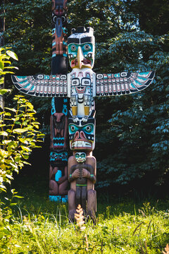 Totem poles at Stanley Park&nbsp;