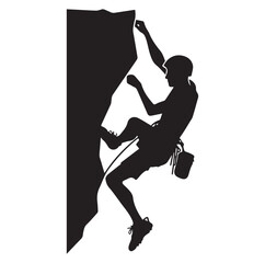 Rock Climbing man Vector silhouette SH