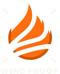 Windproof Icon with Flame Symbol