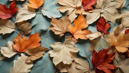 "Autumn-Inspired Abstract Wallpaper with Organic Textures and Floral Details"