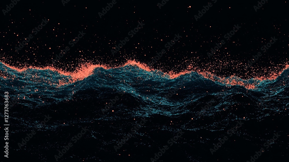 Poster a vibrant and dynamic visual is created for designs by overlaying a blue and orange light background