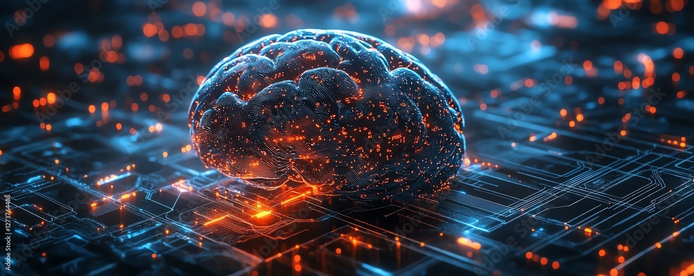 Aufkleber ai brain chip embedded for cognitive enhancement