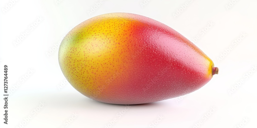 Poster detailed 3d rendering of a mango with rich yellow gradient