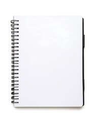 Black spiral notebook isolated on white background,Blank isolated notebook pages,book, message, open, page, spiral, diary, office, blank, empty, paper, template,876
