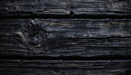 Charred Wooden Planks with Intricate Burn Patterns Highlighting Contrasting Blackened Texture Against Natural Wood Grain