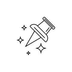 High Visibility Push Pin Outline Icons, Clear Markers for Data Visualization