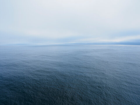 Overcast sky above calm sea