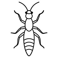 Minimalist Termite Line Art Vector