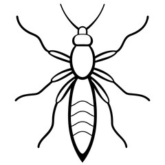 Minimalist Termite Line Art Vector