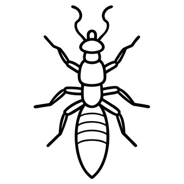 black outline ant top view clip art preview
