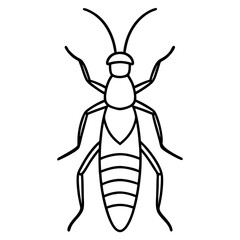 Minimalist Termite Line Art Vector