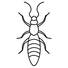 Minimalist Termite Line Art Vector