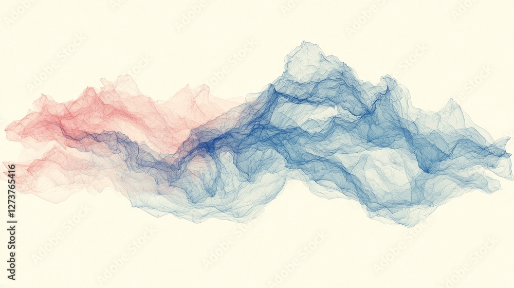 Poster transparent or white background featuring abstract blue and green waves that flow and overlap in iso