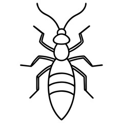 Minimalist Termite Line Art Vector