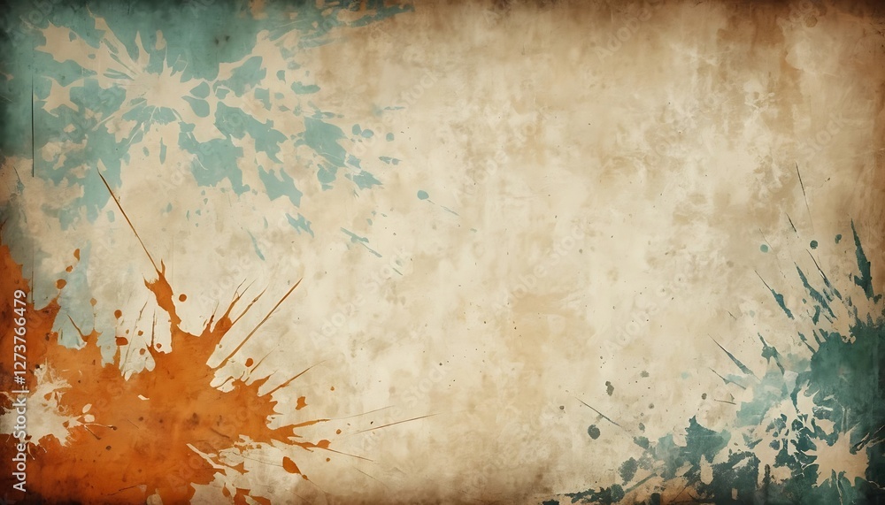 Poster abstract textured canvas background with splashes of vibrant color