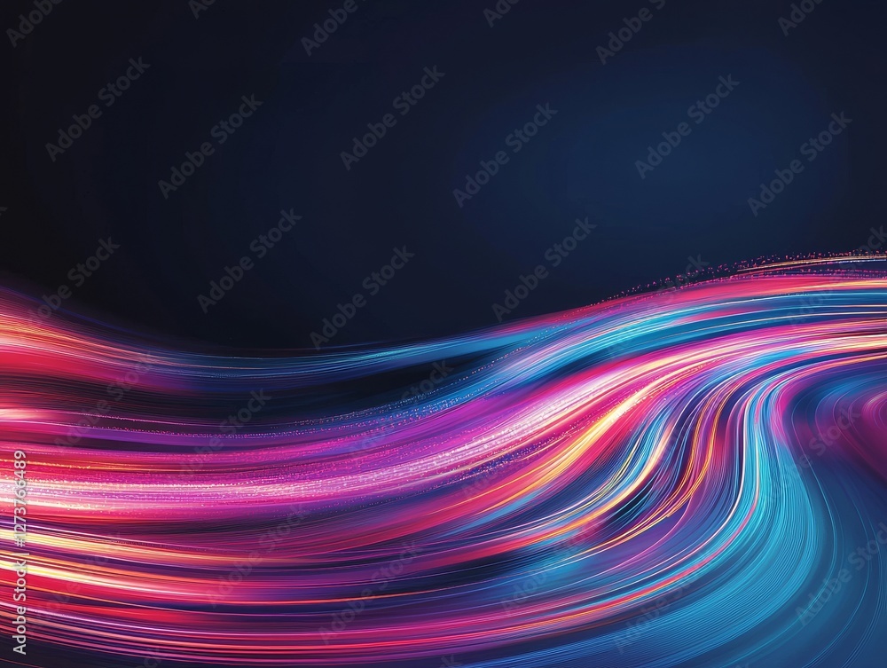 Poster glowing lines appear on a black background as red light waves create an electric tunnel, complete wi