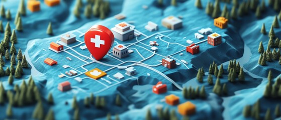 Map design for essential healthcare services during travel