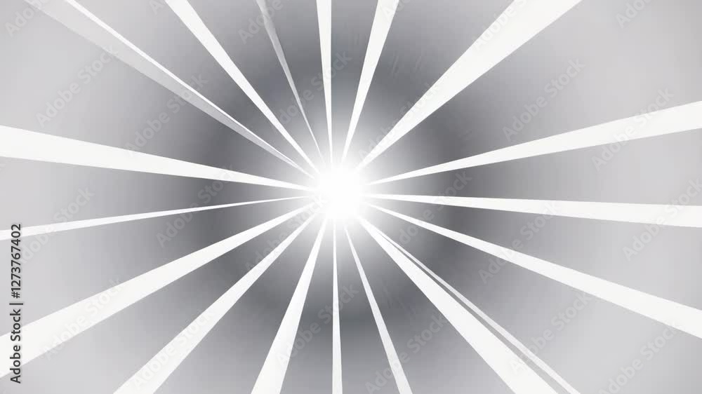 Aufkleber bright light radiating from a central point creates striking visual rays in a soft gray background