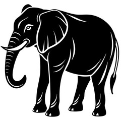 Majestic Elephant Icon: African and Asian Elephant Design