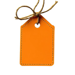An orange label tag with string perfect for branding isolated on transparent background.png