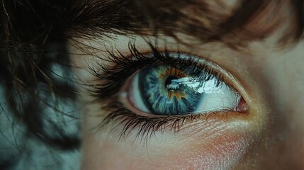 Fototapeta premium Una mujer joven de cabello rubio en una clínica oftalmológica se entera de su condición visual a través de un diagnóstico especializado