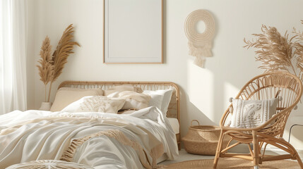 living room with bed